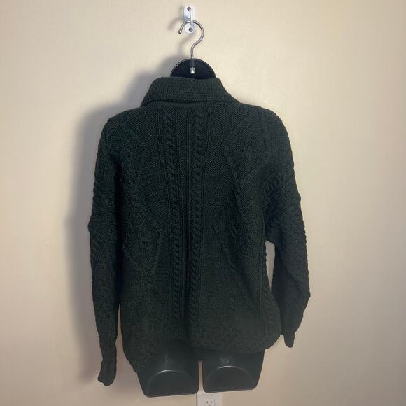 NWT Carraig Donn Irish Wool Knit Cardigan Sweater Green Medium - Picture 3 of 9